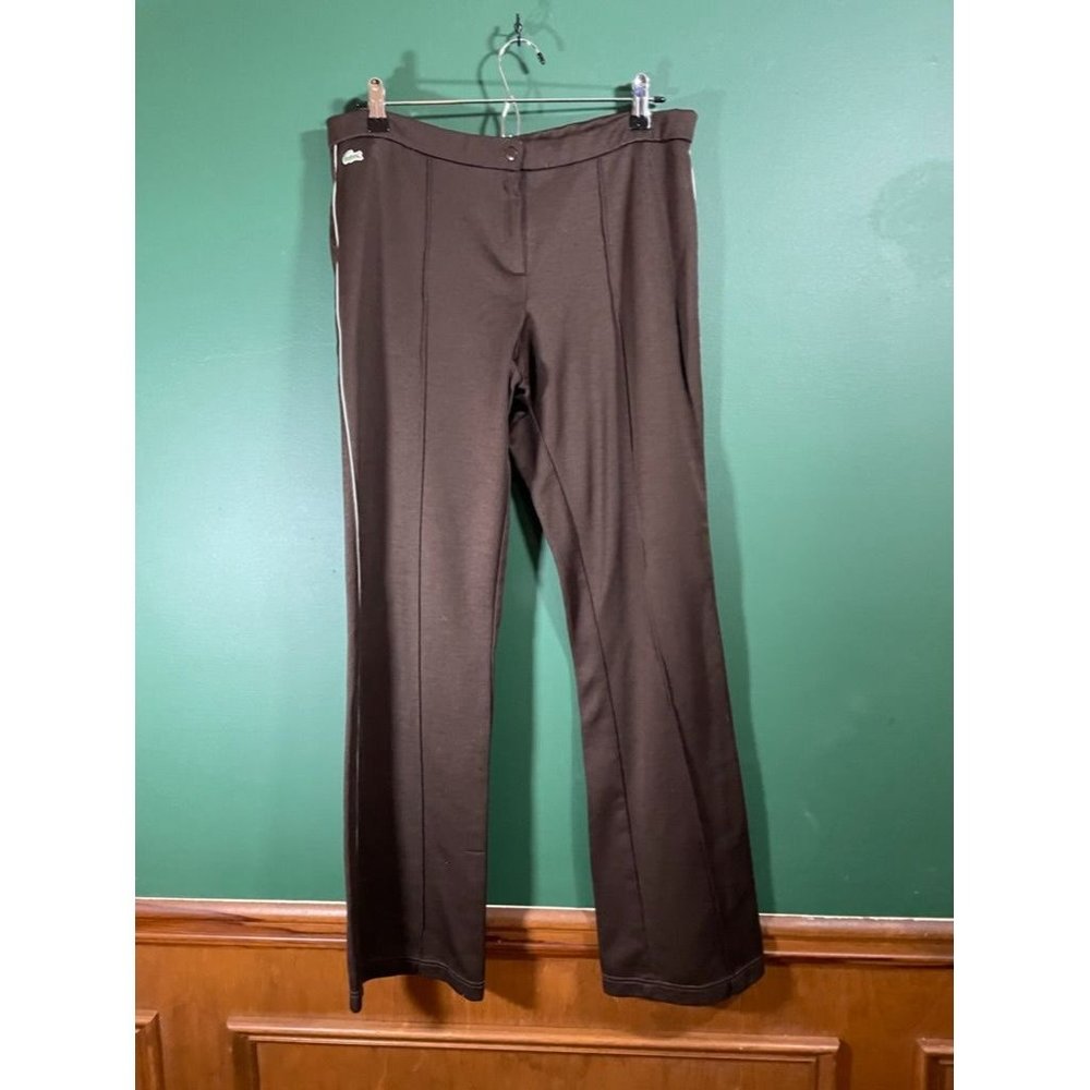 Lacoste - Brown/White Stripe Logo Track Pants - Size 44 L